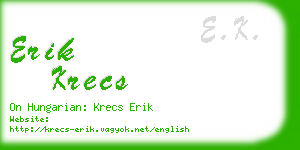 erik krecs business card